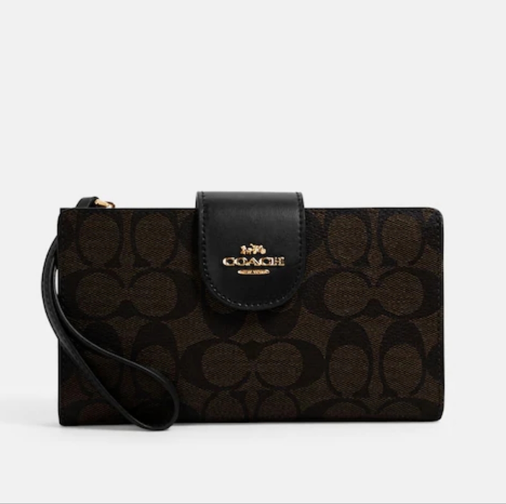 NWT Coach Tech Wallet Wristlet in Colorblock Signature Canvas